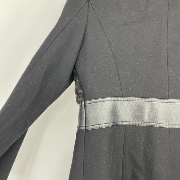 Guess Black Wool blend Faux Fur Latch button close jacket - Picture 8 of 15